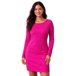 Amanda Uprichard Women's Hot Pink‎ Bow Back Long Sleeve Party Cocktail Dress